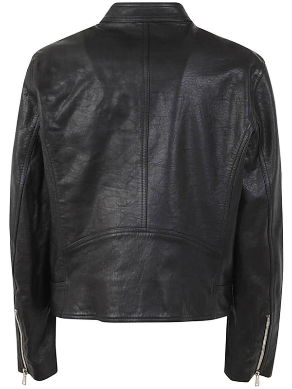 Balmain Zipped Calfskin Biker Jacket - Men - Piano Luigi