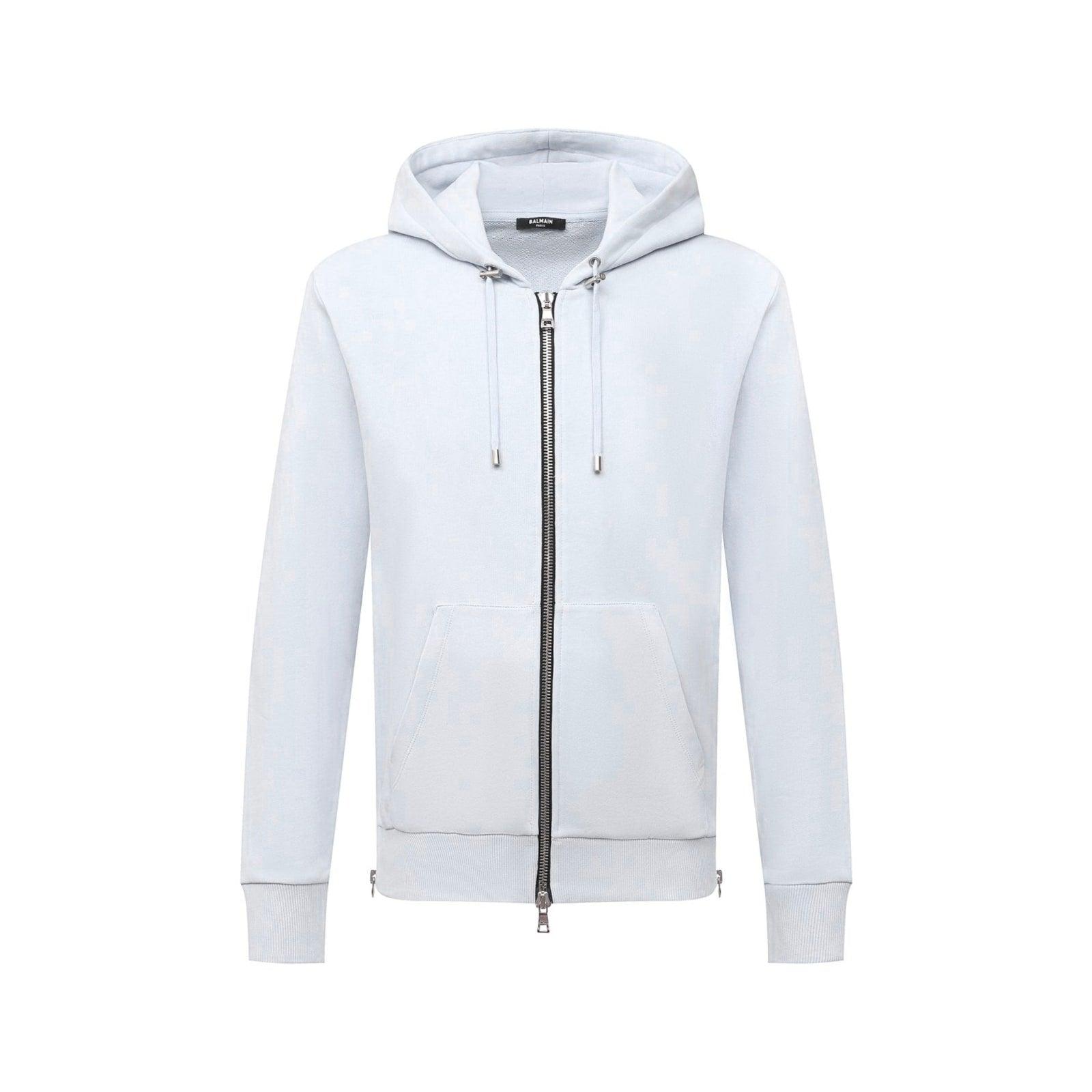 Balmain Zipped Logo Hoodie Men Piano Luigi