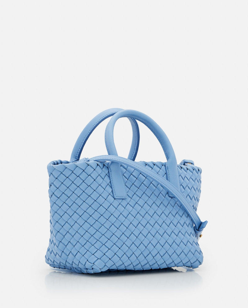 Bottega Veneta Cerulean Blue Leather Mini Cabat Handbag - Women - Piano Luigi