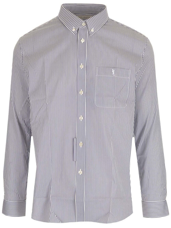 Saint Laurent Monogram Striped Shirt - Men - Piano Luigi