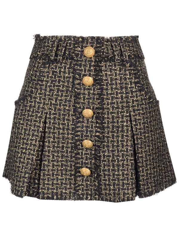 Balmain Tweed Mini Skirt - Women - Piano Luigi