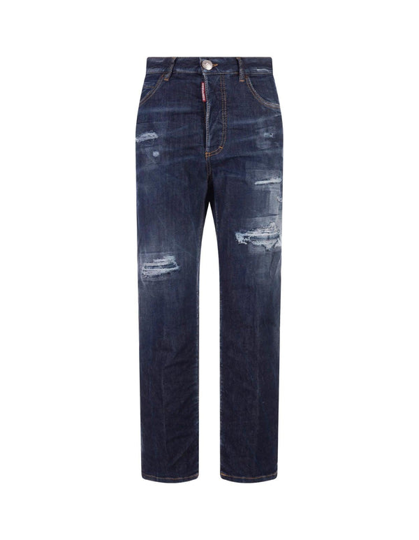 Dsquared2 Dark Ripped Wash Boston Jeans - Women - Piano Luigi