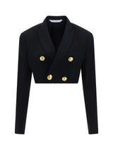 Palm Angels Black boyfriend Cropped Jacket - Women - Piano Luigi