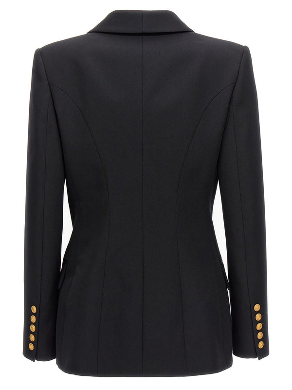 Balmain Double Breast Blazer Jacket With Logo Buttons - Women - Piano Luigi