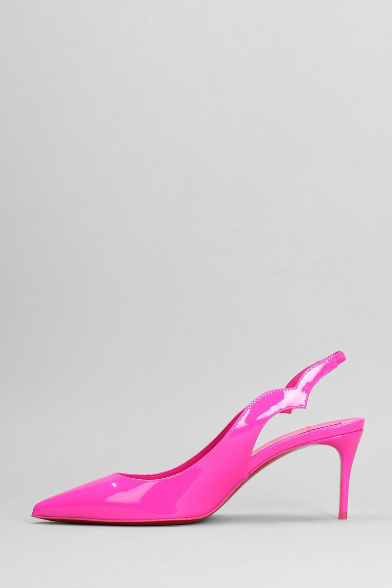 Christian Louboutin Hot Chick Sling Pumps In Rose-pink Patent Leather - Women - Piano Luigi