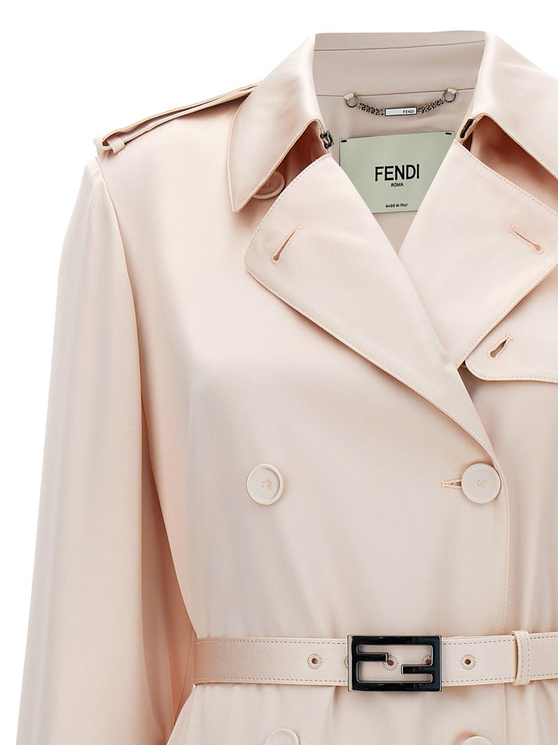 Fendi Double-breasted Silk Trench Coat - Women - Piano Luigi