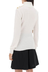 Balmain Sweater In Monogram Knit - Women - Piano Luigi