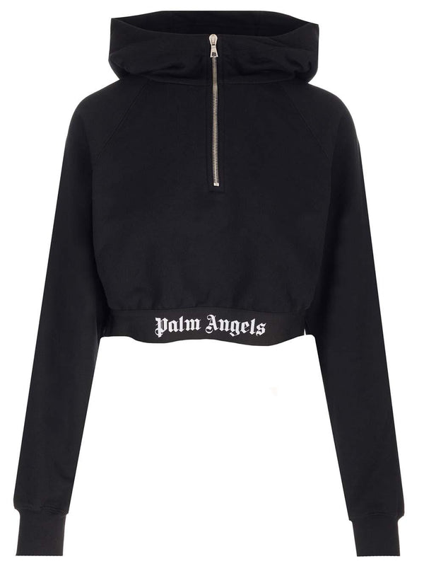 Palm Angels Cropped Hoodie - Women - Piano Luigi