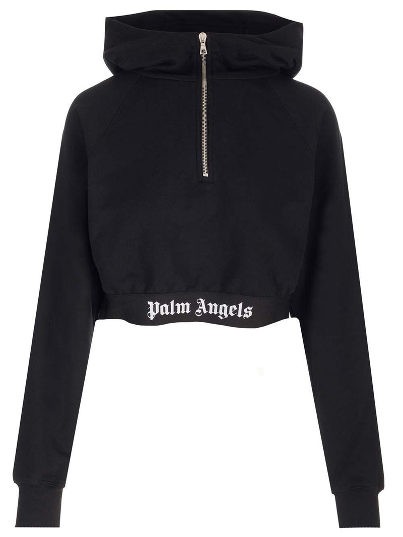 Palm Angels Cropped Hoodie - Women - Piano Luigi