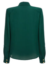 Balmain Green Crepe De Chine Shirt - Women - Piano Luigi