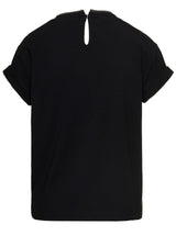 Black T-shirt With Monile Detail In Cotton Woman Brunello Cucinelli - Women - Piano Luigi