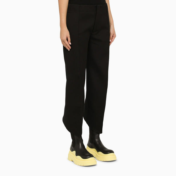 Bottega Veneta Black Compact Wool Trousers - Women - Piano Luigi