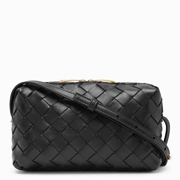 Bottega Veneta Black Mini Crossbody Bag In Woven Leather - Women - Piano Luigi