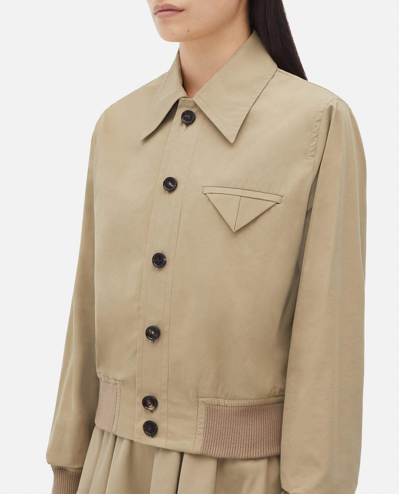 Bottega Veneta Cotton Blouson Jacket With Elastic Hem And Buttons - Women - Piano Luigi