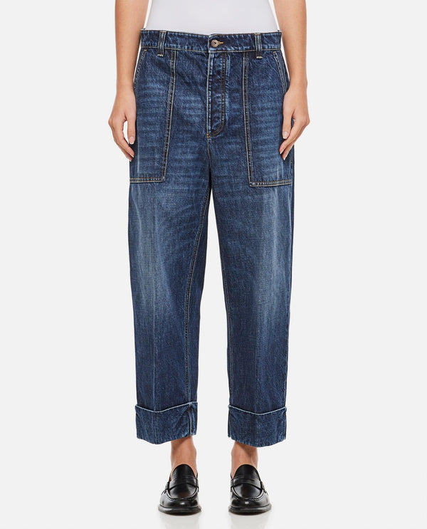 Bottega Veneta Cropped Boyfriend Denim Pants - Women - Piano Luigi