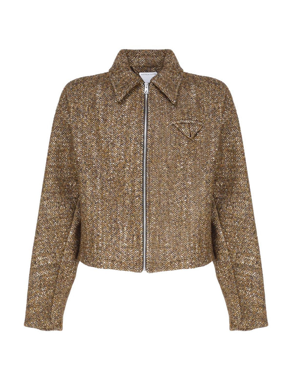 Bottega Veneta Kimono Jacket In Spotted Textured Wool - Men - Piano Luigi