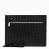 Bottega Veneta Medium Black Braided Document Holder - Men - Piano Luigi