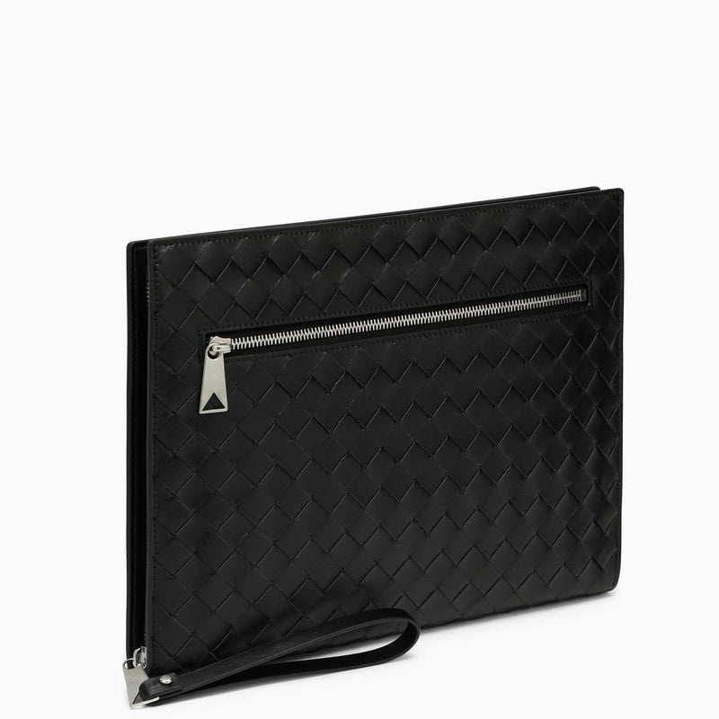 Bottega Veneta Medium Black Braided Document Holder - Men - Piano Luigi