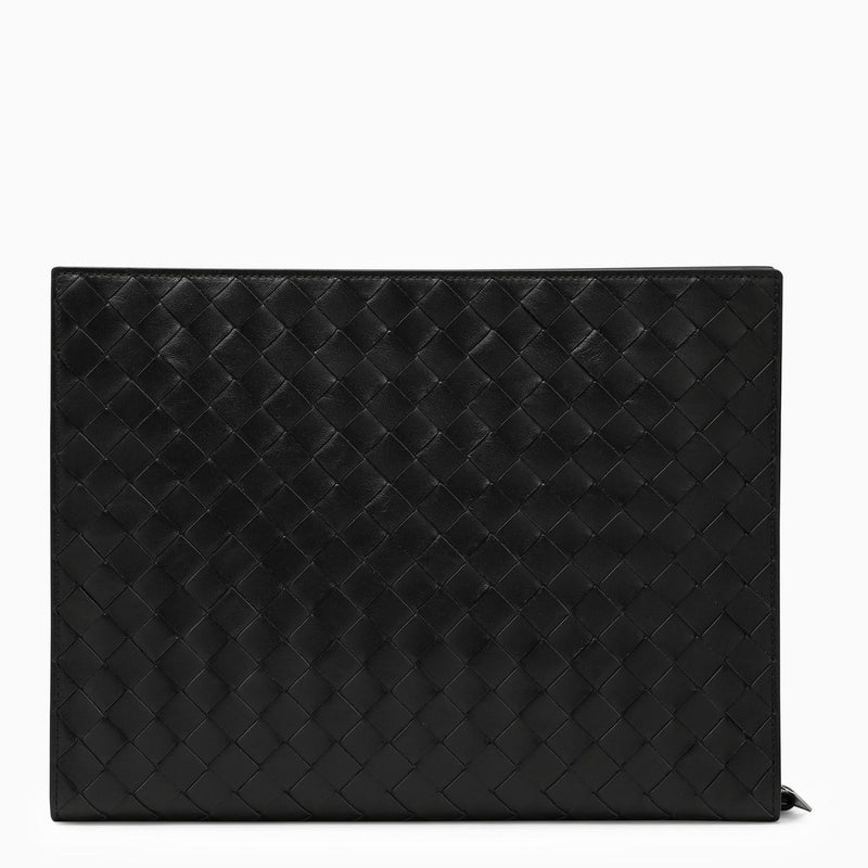 Bottega Veneta Medium Black Braided Document Holder - Men - Piano Luigi