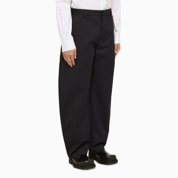 Bottega Veneta Navy Wool Balloon Trousers - Men - Piano Luigi