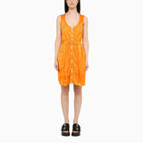 Bottega Veneta Orange Zipped Short Dress - Women - Piano Luigi