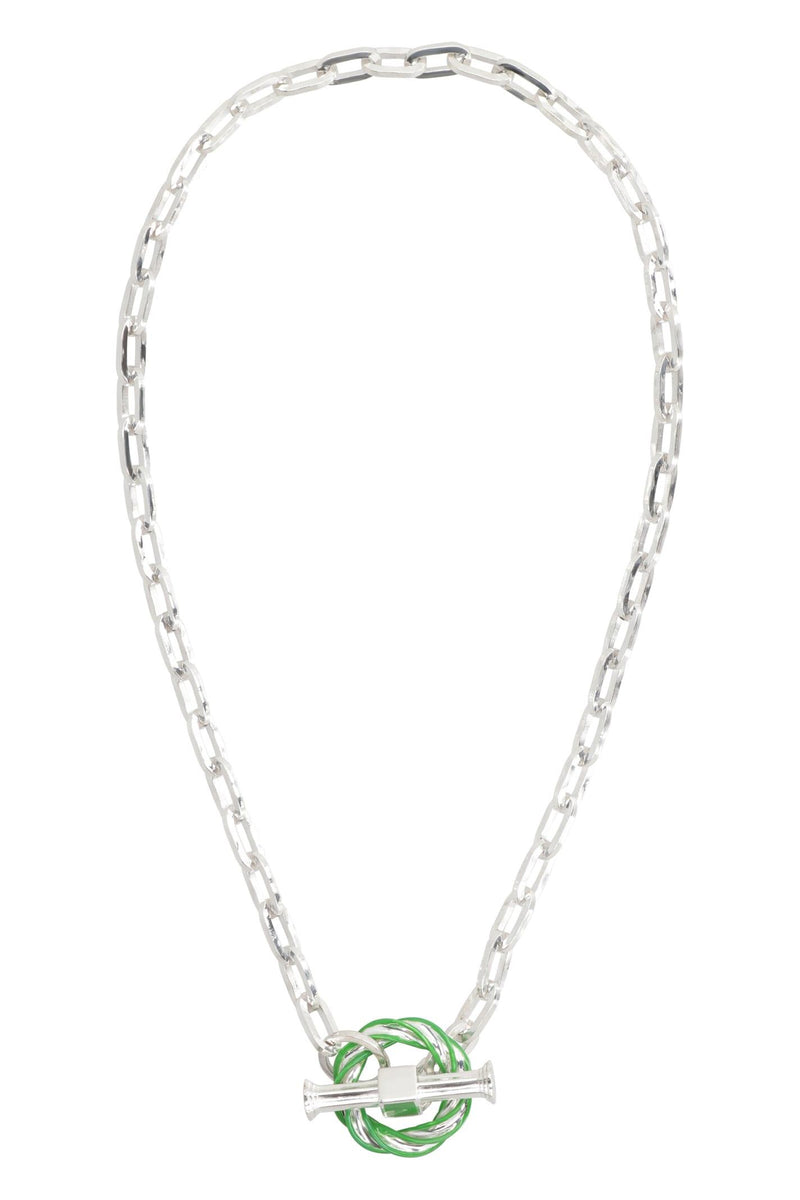 Bottega Veneta Pillar Silver Necklace - Women - Piano Luigi