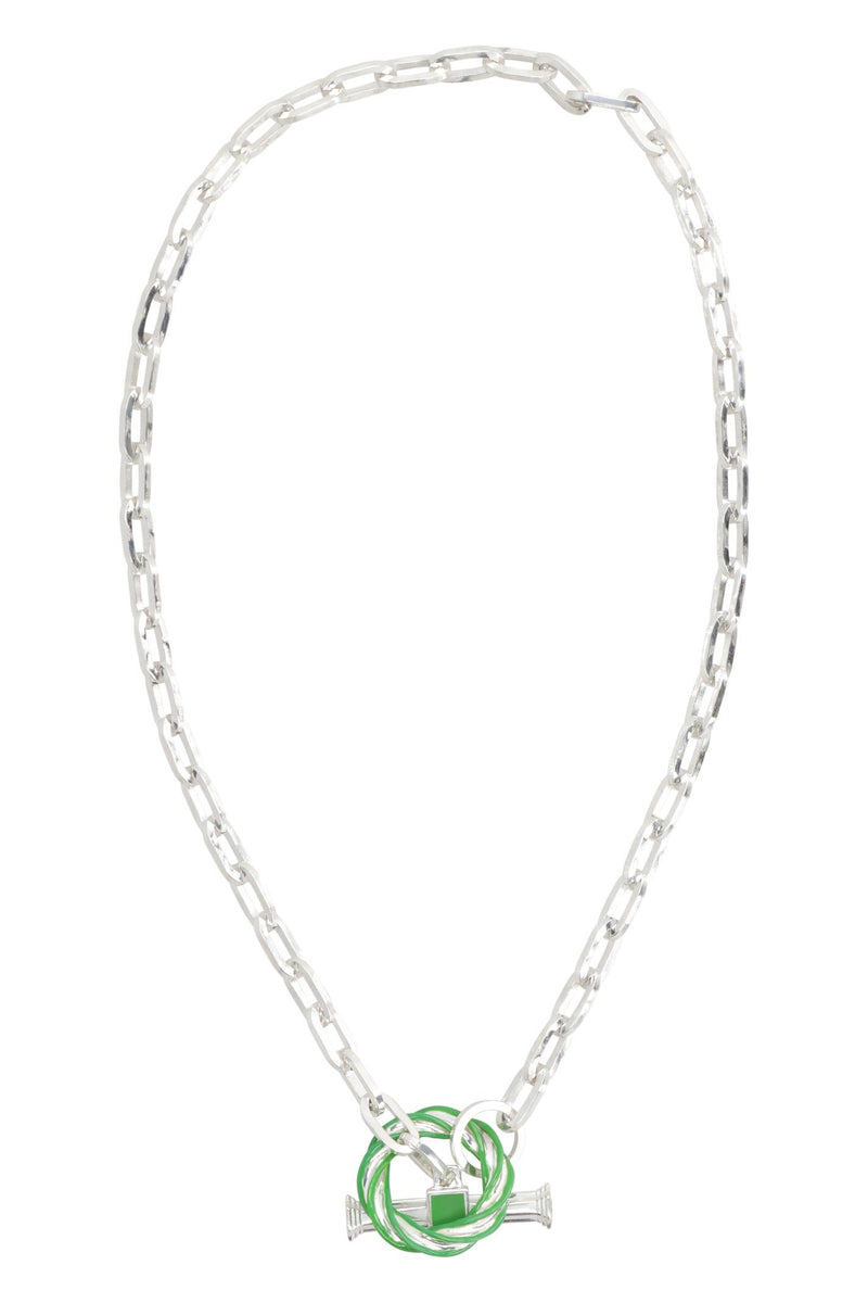 Bottega Veneta Pillar Silver Necklace - Women - Piano Luigi