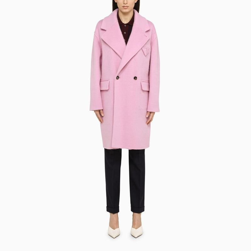 Bottega Veneta Pink Wool And Alpaca Coat - Women - Piano Luigi