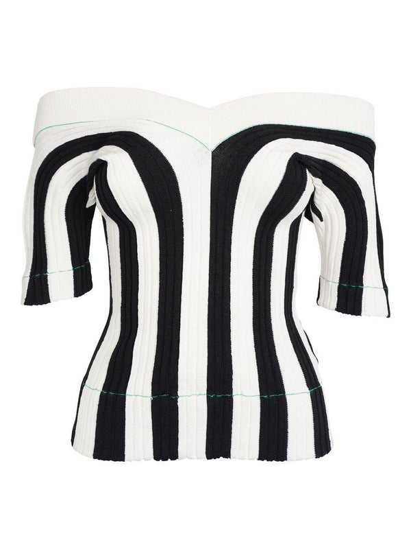 Bottega Veneta Rib-knit Striped Top - Women - Piano Luigi