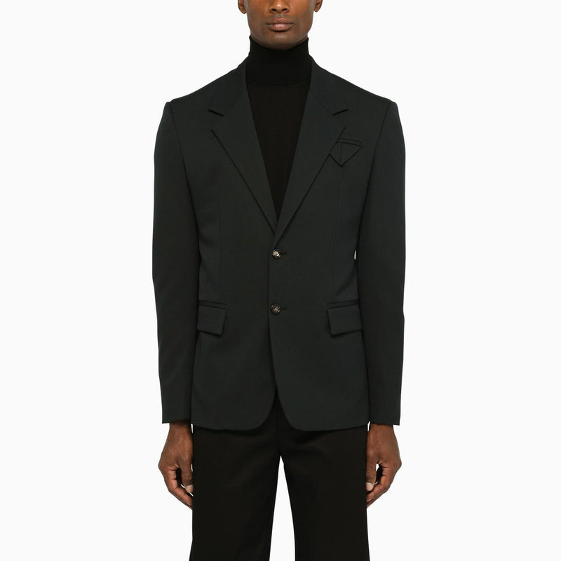 Bottega Veneta Teal Wool Single-breasted Blazer - Men - Piano Luigi