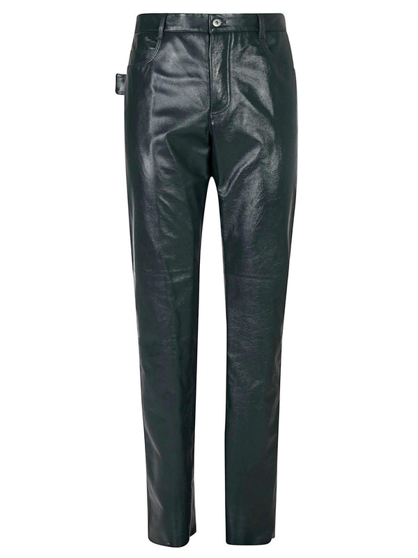 Bottega Veneta Triangle Loop Leather Pants - Men - Piano Luigi