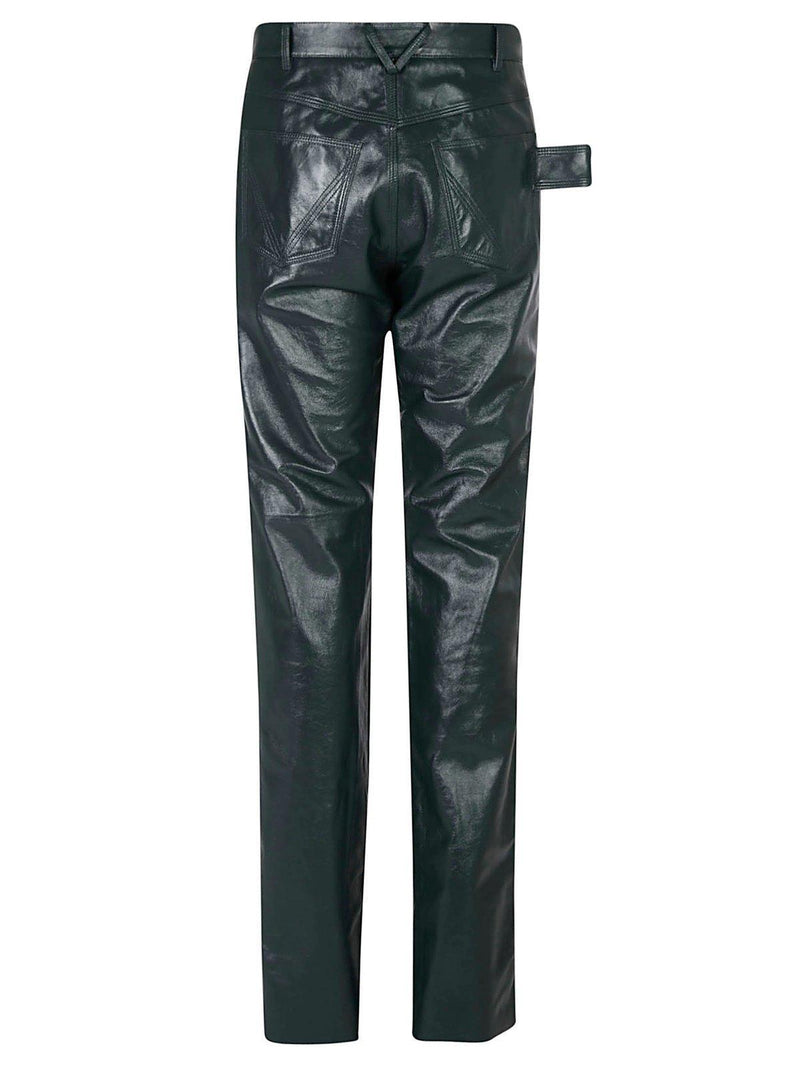 Bottega Veneta Triangle Loop Leather Pants - Men - Piano Luigi