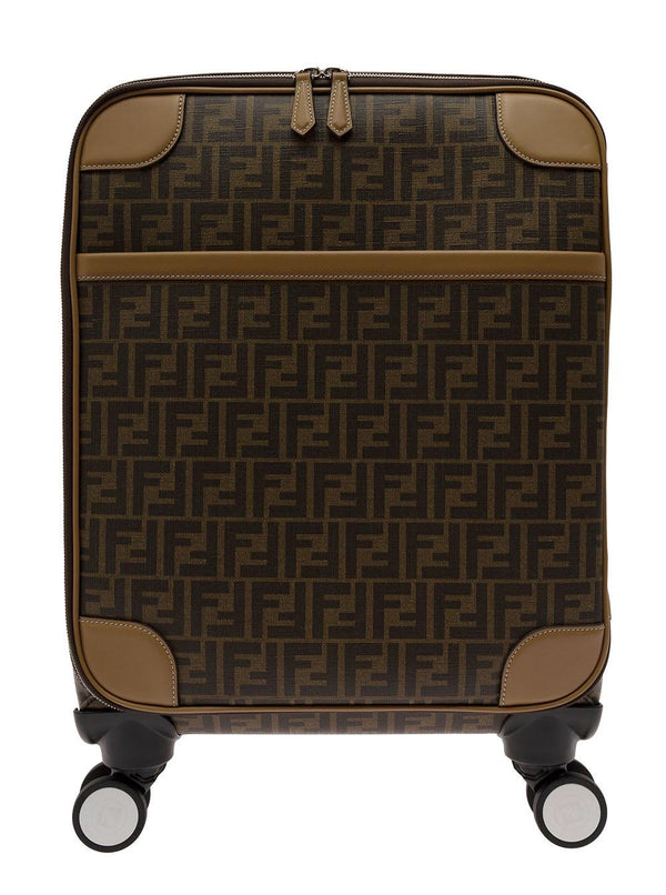 Brown All-over Ff Print Small Trolley Suitcase Man Fendi - Men - Piano Luigi