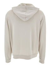 Brunello Cucinelli Beige Hoodie With Zip Closure In Cotton And Silk Woman - Women - Piano Luigi