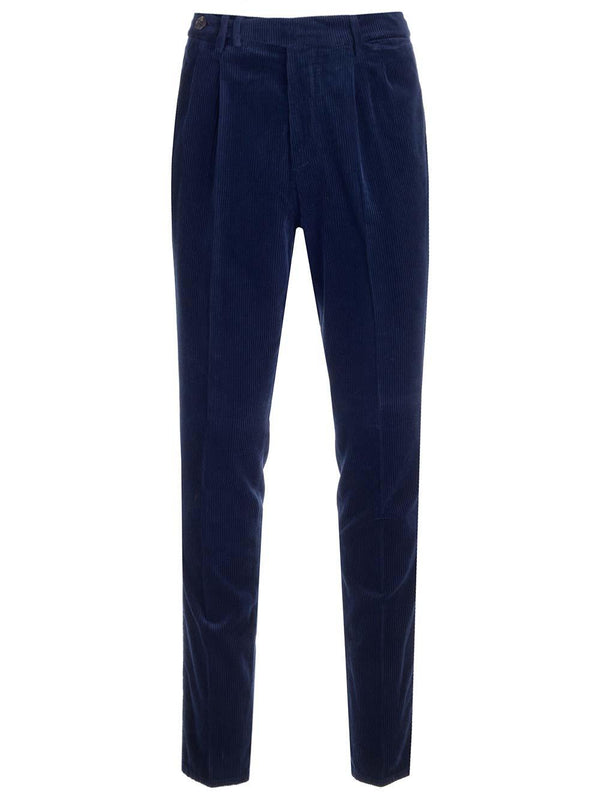 Brunello Cucinelli Blue Corduroy Trousers - Men - Piano Luigi