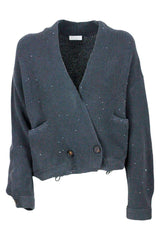 Brunello Cucinelli Cardigan Sweater With Micro Sequins - Women - Piano Luigi