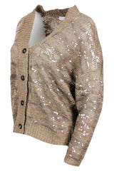 Brunello Cucinelli Cardigan With Animalier Buttons Inlay In Silk, Linen And Hemp - Women - Piano Luigi