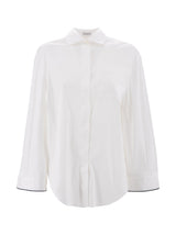 Brunello Cucinelli Contrast-border Poplin Shirt - Women - Piano Luigi