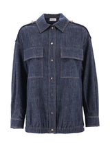 Brunello Cucinelli Contrast-stitching Denim Shirt - Women - Piano Luigi