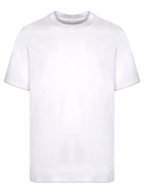 Brunello Cucinelli Contrastind Edges White T-shirt - Men - Piano Luigi