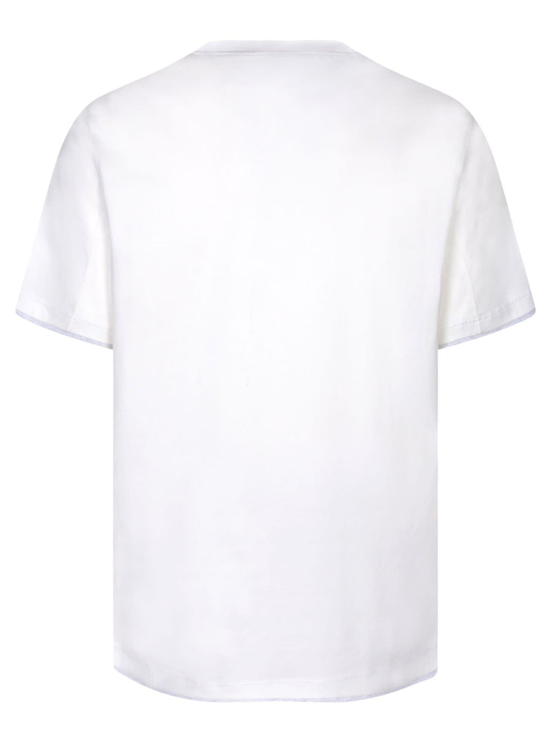 Brunello Cucinelli Contrastind Edges White T-shirt - Men - Piano Luigi