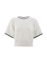 Brunello Cucinelli Contrasting-border Knitted Top - Women - Piano Luigi