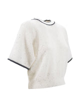 Brunello Cucinelli Contrasting-border Knitted Top - Women - Piano Luigi