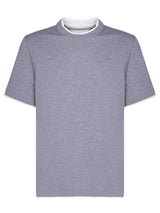 Brunello Cucinelli Contrasting Edges Grey T-shirt - Men - Piano Luigi