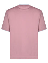 Brunello Cucinelli Contrasting Edges Pink T-shirt - Men - Piano Luigi