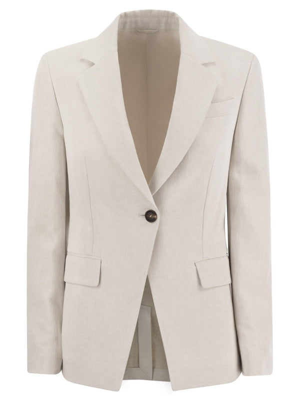 Brunello Cucinelli Cotton And Linen Jacket - Women - Piano Luigi