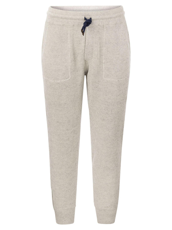 Brunello Cucinelli Cotton And Linen Knit Trousers - Men - Piano Luigi