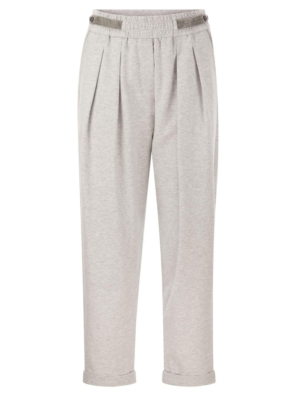 Brunello Cucinelli Cotton Fleece Trousers - Women - Piano Luigi