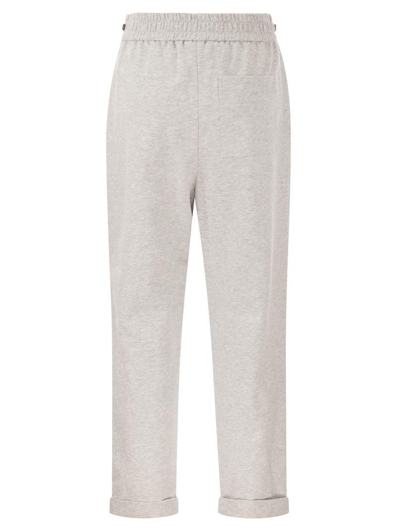 Brunello Cucinelli Cotton Fleece Trousers - Women - Piano Luigi