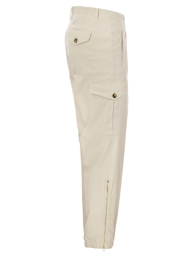 Brunello Cucinelli Cotton Gabardine Trousers With Cargo Pockets - Men - Piano Luigi